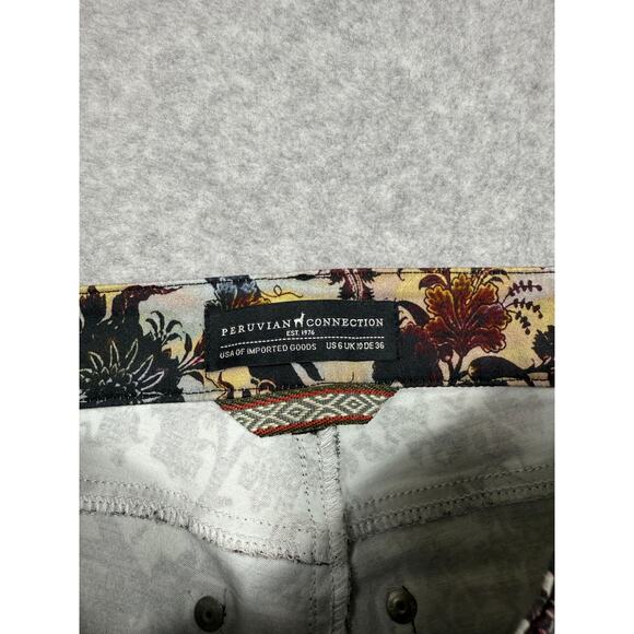 Peruvian Connection Womens Size 6 Floral Pants - Picture 4 of 10